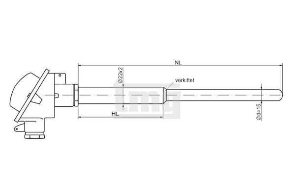 Skizze Thermometer fuer Hochtemperatur Anwendungen TP15