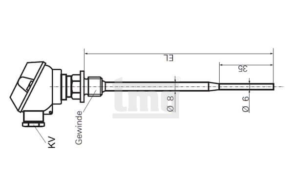 einschraubthermometer ohne halsrohr WE29 einschraubthermometer ohne halsrohr WE29