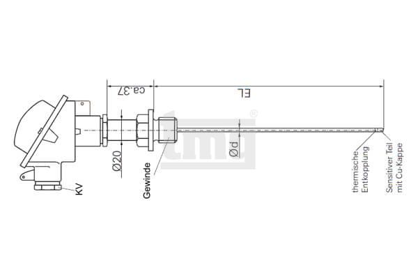 einschraubthermometer ohne halsrohr WE90 1 einschraubthermometer ohne halsrohr WE90 1