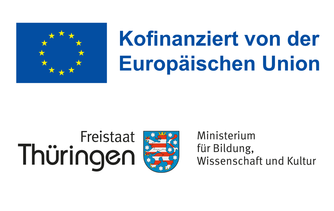 Logo Startseite Förderung Förderprojekt kofinanziert von der Europäischen Union und dem Freistaat Thüringen